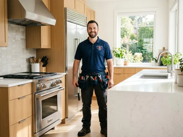 Appliance Repair Hero technician in a Amory, MS kitchen after an appliance repair